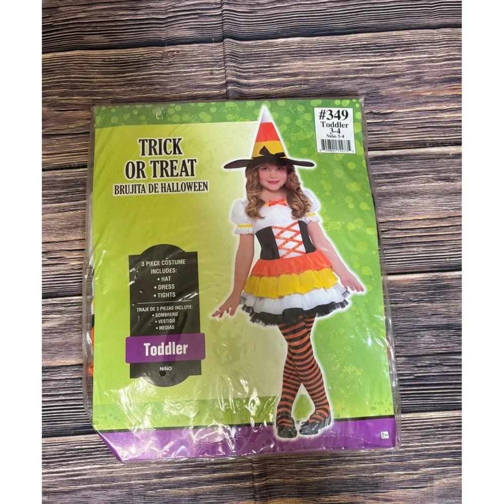 Trick Or Treat Halloween Witch Costume - Toddler Size 3-4 - New